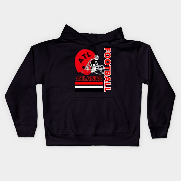 Atlanta Football Vintage Style Kids Hoodie by Borcelle Vintage Apparel 